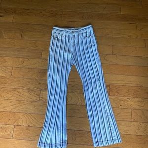 navy and white striped jeans